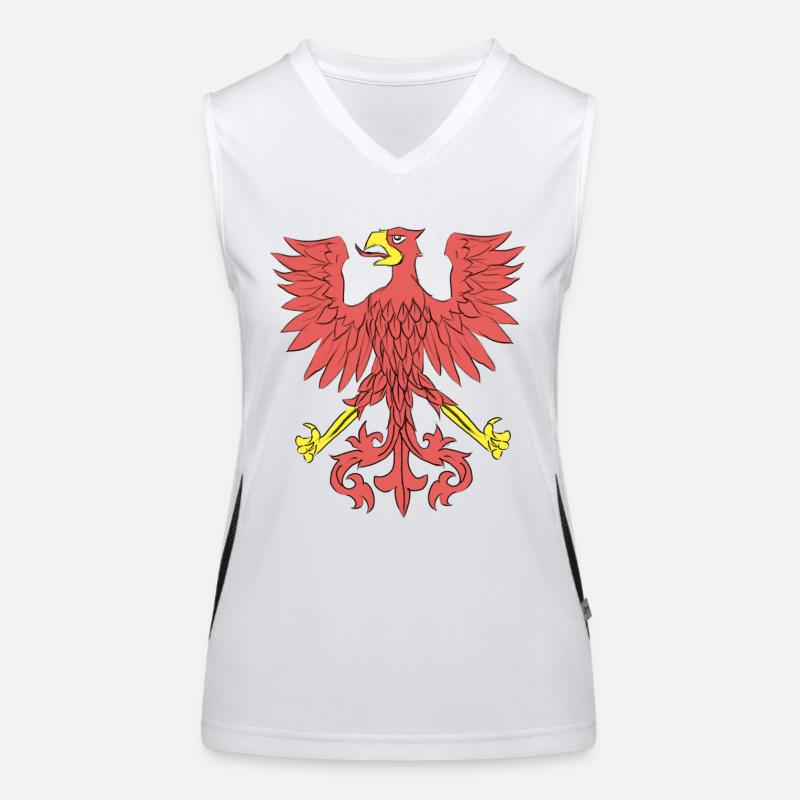 Emblem Polish eagle - Women's Functional Contrast Tank Top - white/black