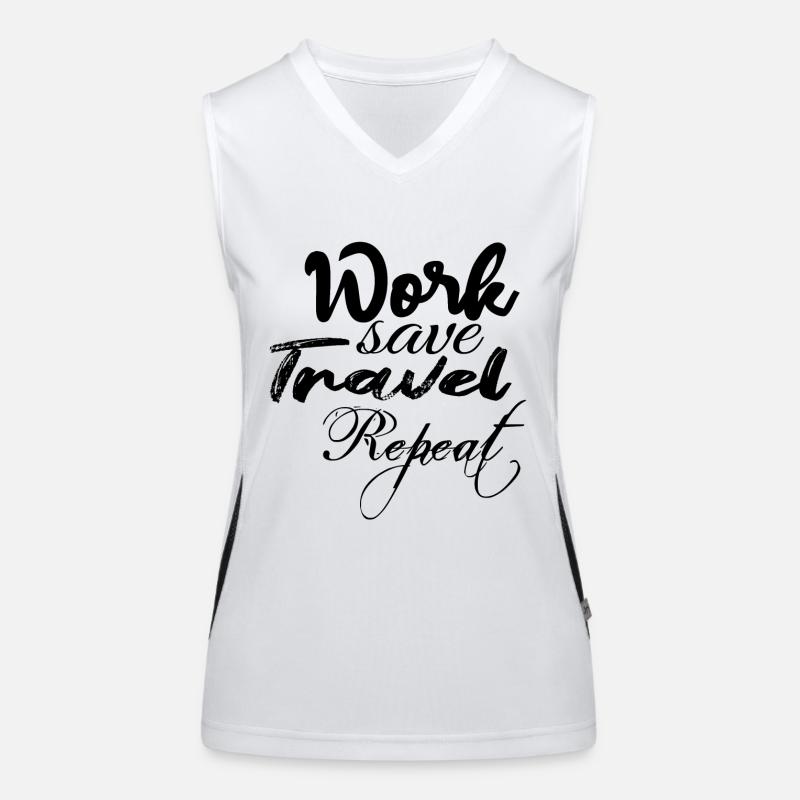 work save travel repeat Women's Functional Contrast Tank Top