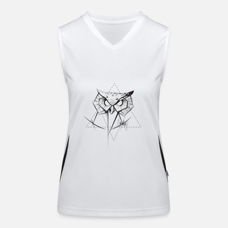 Grunge Eule Funktionelles Kontrast-Tank Top für Frauen