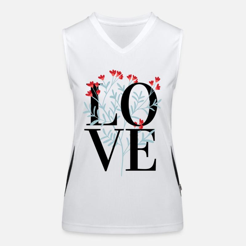 Liebe und langsameres Design Funktionelles Kontrast-Tank Top für Frauen