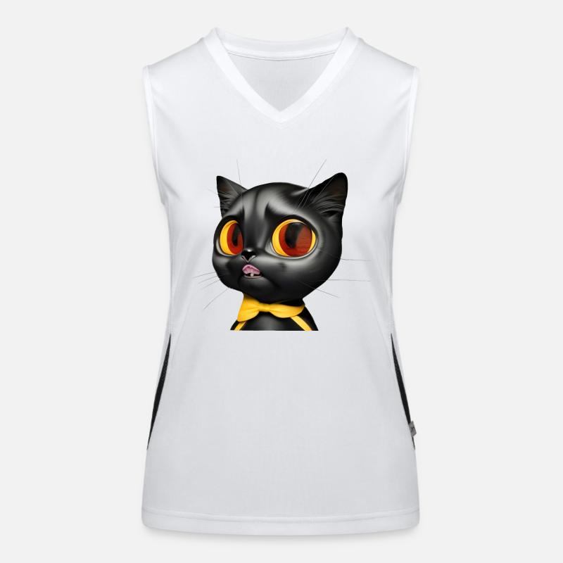cat - Women's Functional Contrast Tank Top - white/black