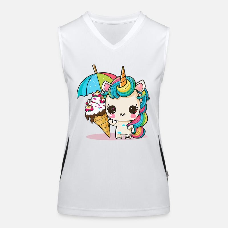 Süße Träume: Ein Einhorn Funktionelles Kontrast-Tank Top für Frauen