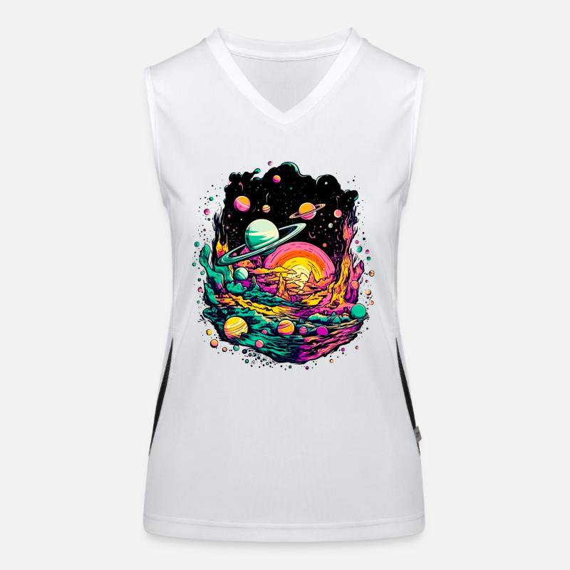 Galaxies et planètes dans le système solaire et l’espace Débardeur respirant contrasté Femme