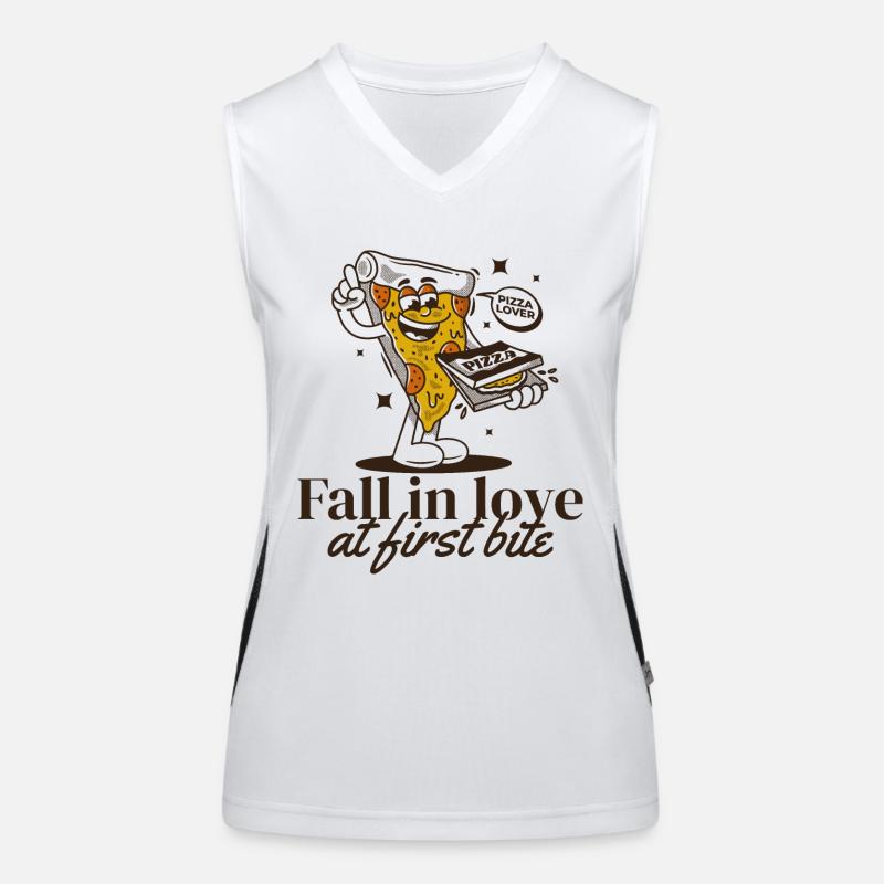 Pizza Comic Funktionelles Kontrast-Tank Top für Frauen