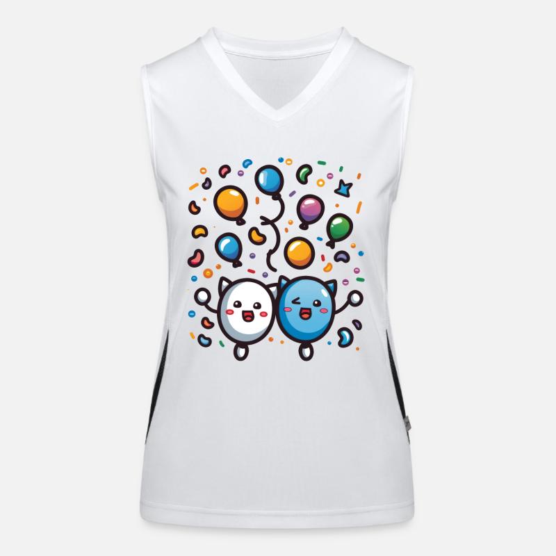 Fasnachtsfreude mit Konfetti Funktionelles Kontrast-Tank Top für Frauen