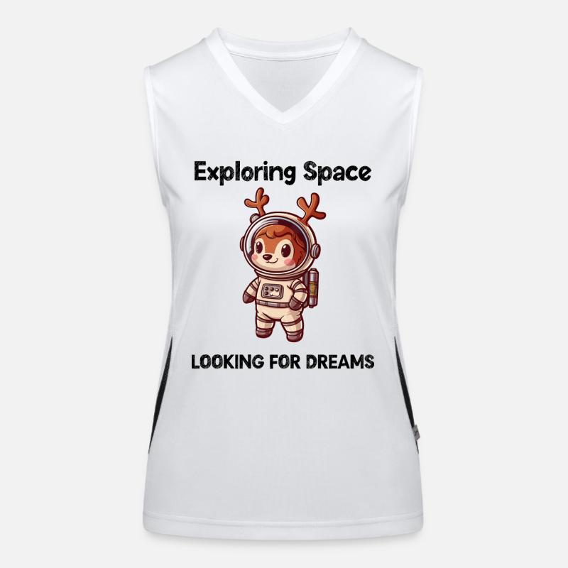 Deer Looking For Dreams Outer Space Women's Functional Contrast Tank Top