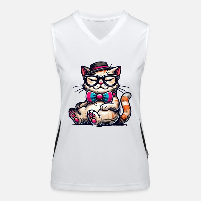 chat élégant Débardeur respirant contrasté Femme