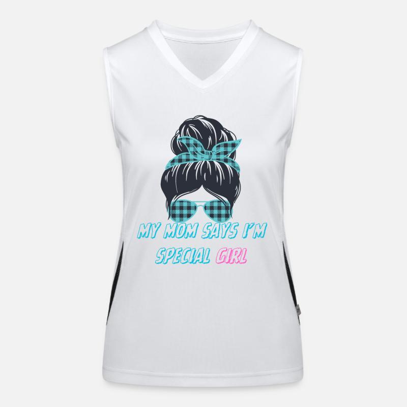 Meine Mutter sagt, ich sei ein besonderes Mädchen Funktionelles Kontrast-Tank Top für Frauen