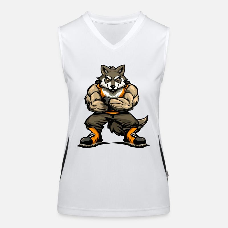 Wolf Comic Funktionelles Kontrast-Tank Top für Frauen