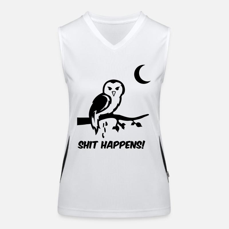 eule shit happens Funktionelles Kontrast-Tank Top für Frauen
