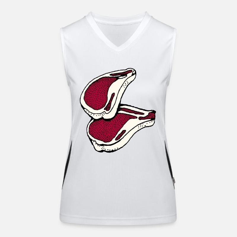 meat - Women's Functional Contrast Tank Top - white/black