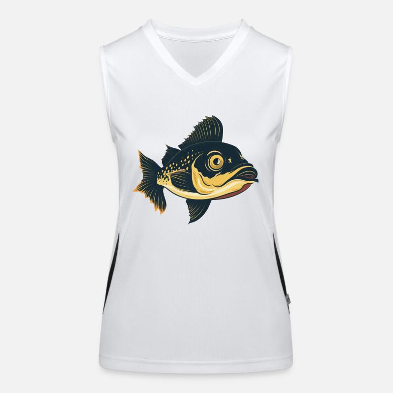 Fish pike perch angler Women's Functional Contrast Tank Top