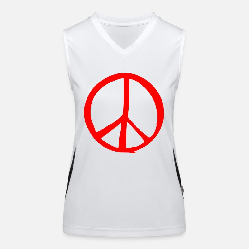 peace sign - Women's Functional Contrast Tank Top - white/black