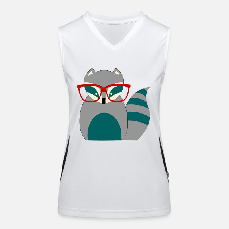 Waschbär Nerd Funktionelles Kontrast-Tank Top für Frauen