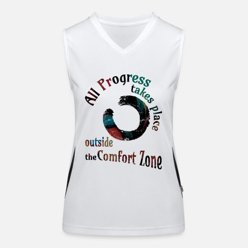 all progress enso dark copy Women's Functional Contrast Tank Top