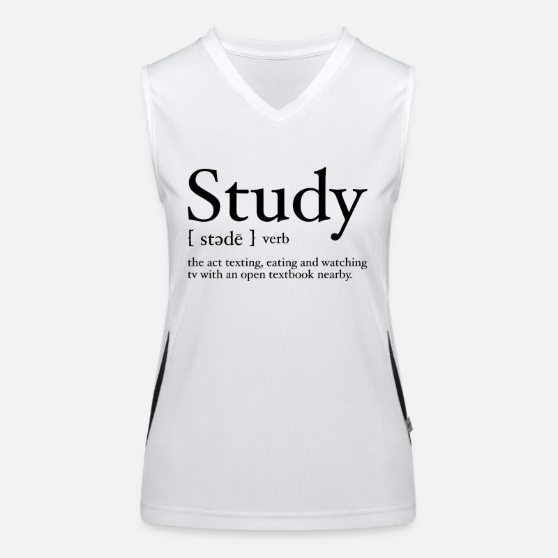 Study Definition Funny Design for College Student Débardeur respirant contrasté Femme