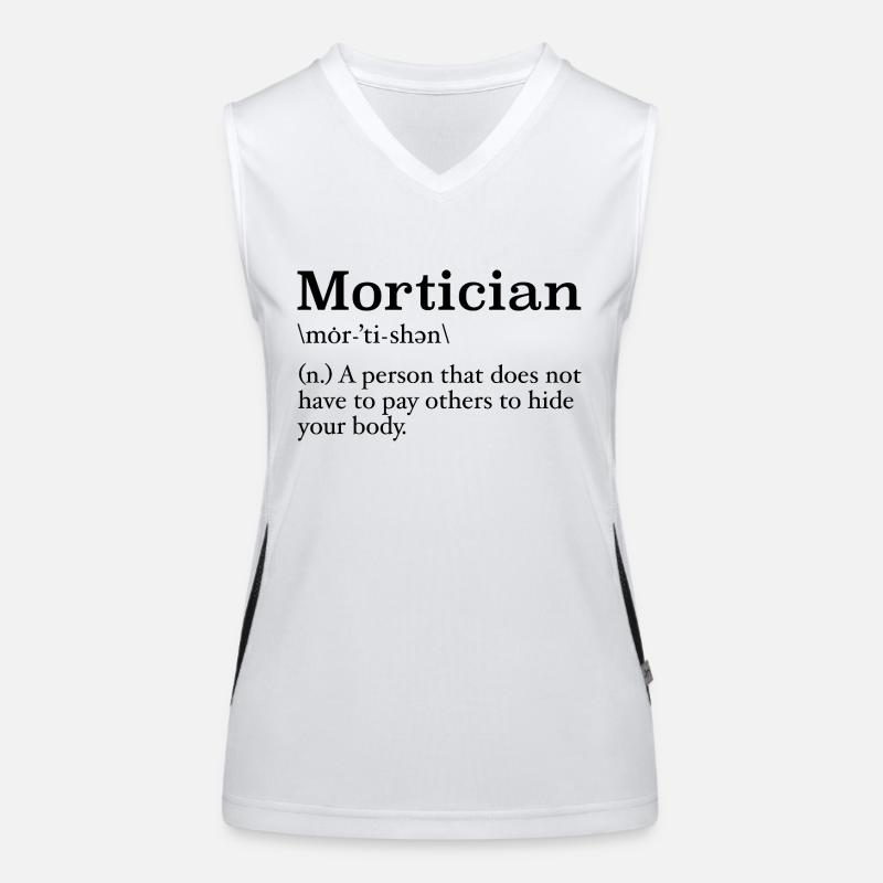 Bestatter Definition Studentin der Leichenkunde Funktionelles Kontrast-Tank Top für Frauen