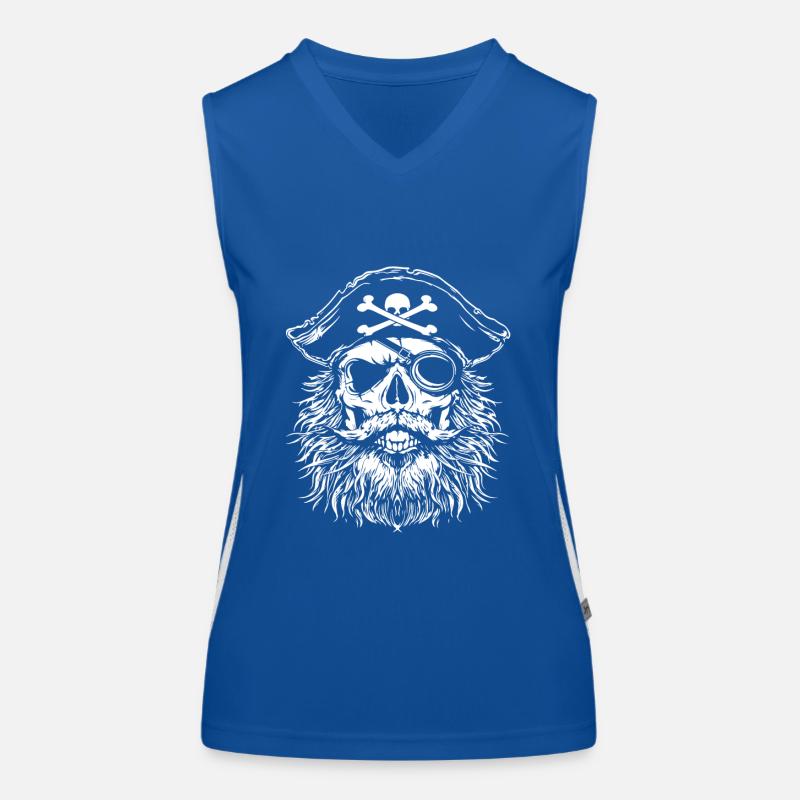 Pirate Skull Women's Functional Contrast Tank Top