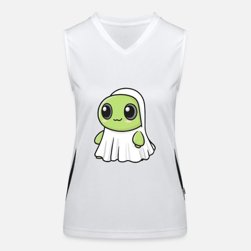 Turtle Halloween Comic Ghost Women's Functional Contrast Tank Top