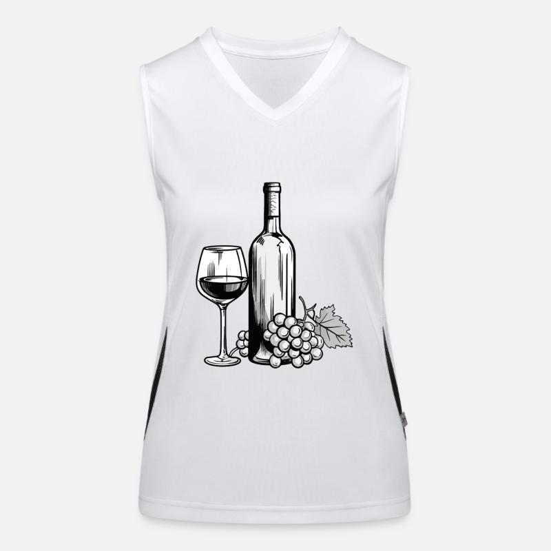 Weinglas Weinflasche Funktionelles Kontrast-Tank Top für Frauen
