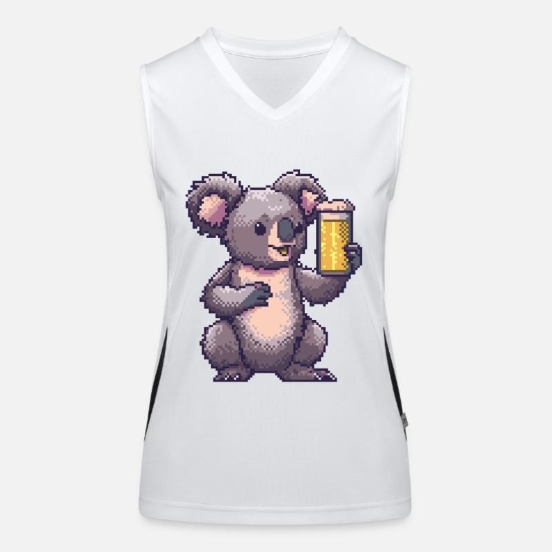 Koala Pixel Bier Funktionelles Kontrast-Tank Top für Frauen