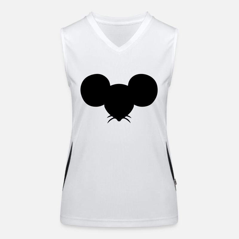 Maus Mäusekopf Mäuschen Mausi Funktionelles Kontrast-Tank Top für Frauen