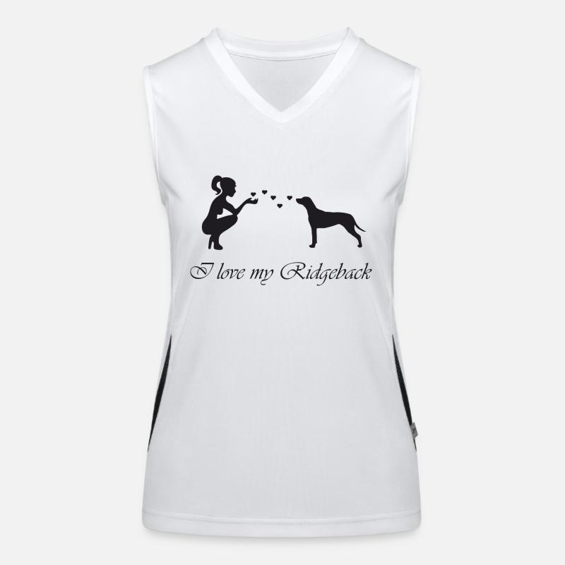 Rhodesian Ridgeback mit Frau Funktionelles Kontrast-Tank Top für Frauen