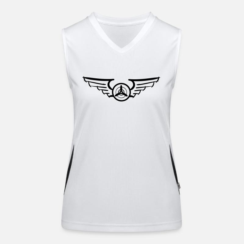 Aviation Symbol Luftwaffenschwinge Flugzeug Pilot Funktionelles Kontrast-Tank Top für Frauen