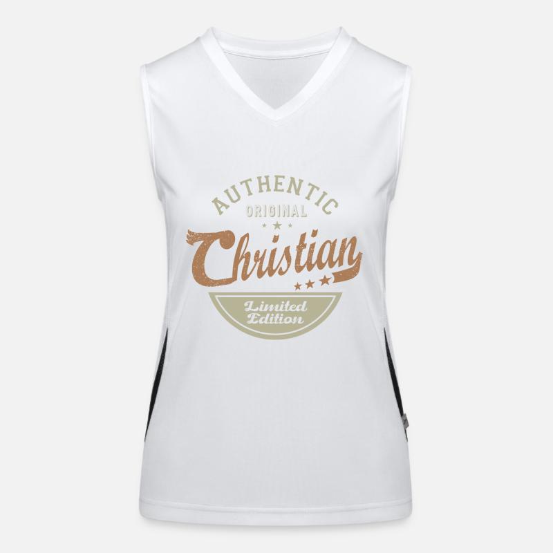 Christian gift personalized name christian Women's Functional Contrast Tank Top