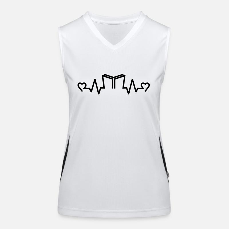Herzfrequenz Buch Reader, Reader, Bücher Funktionelles Kontrast-Tank Top für Frauen