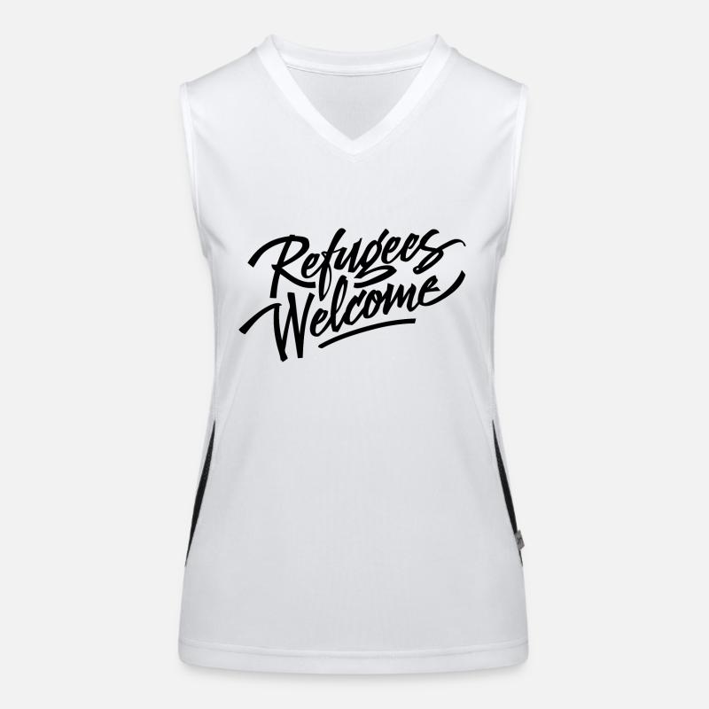 Refugees Welcome - Create safe havens! Women's Functional Contrast Tank Top