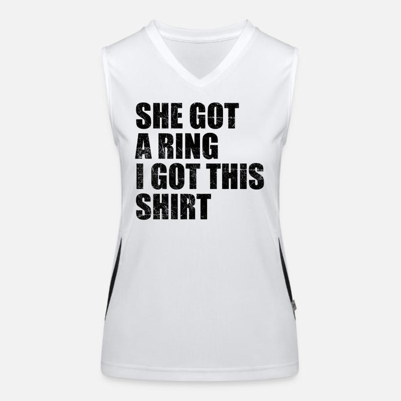 She Got A Ring I Got This shirt Funny Engagement Débardeur respirant contrasté Femme