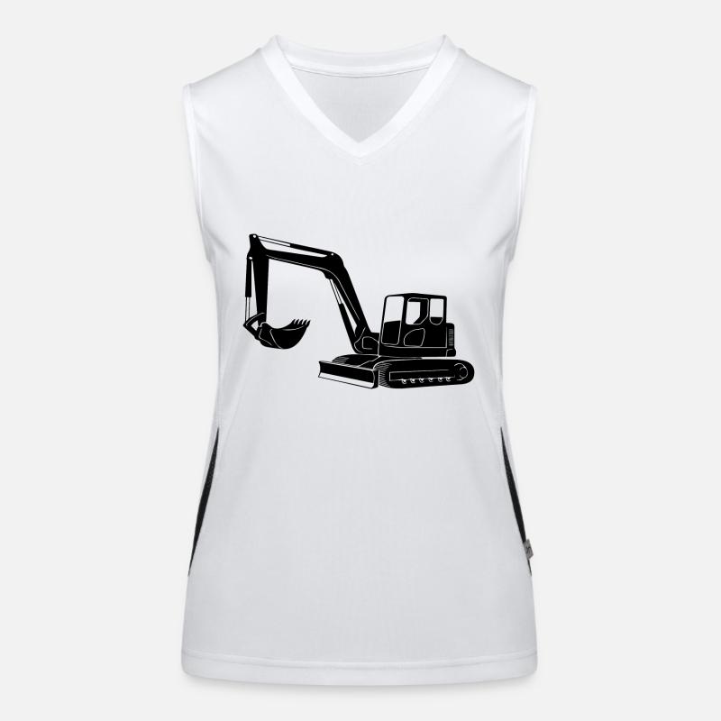 Baggerfahrer Silhouette - Baugeräteführer Funktionelles Kontrast-Tank Top für Frauen