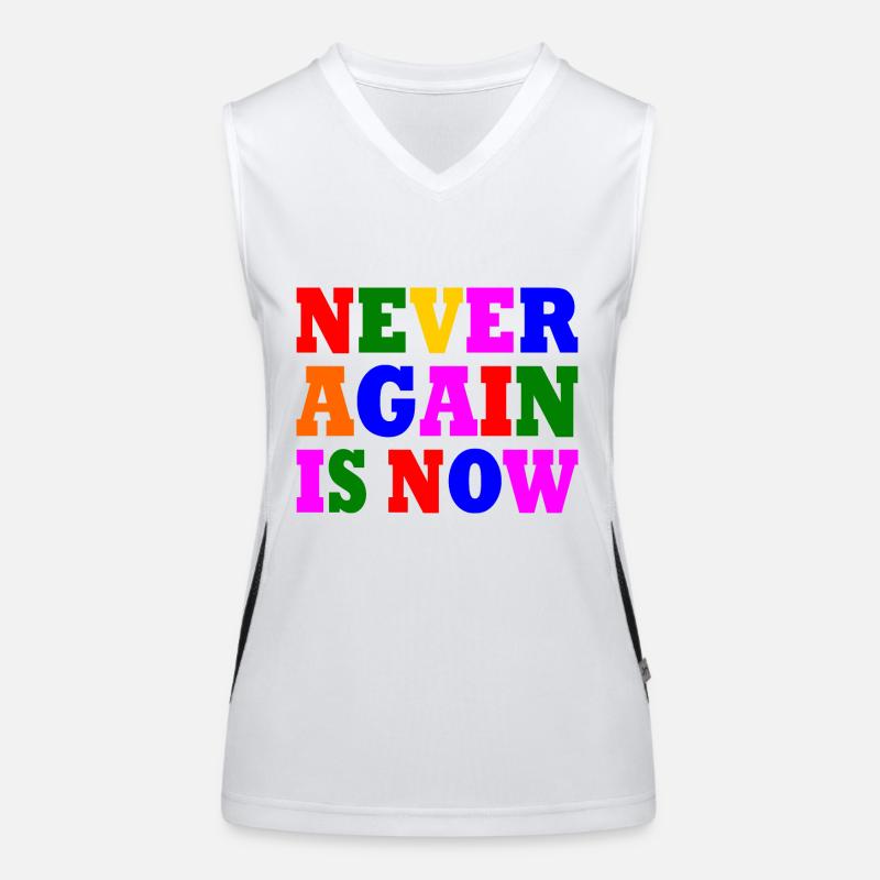 Never again is now Funktionelles Kontrast-Tank Top für Frauen