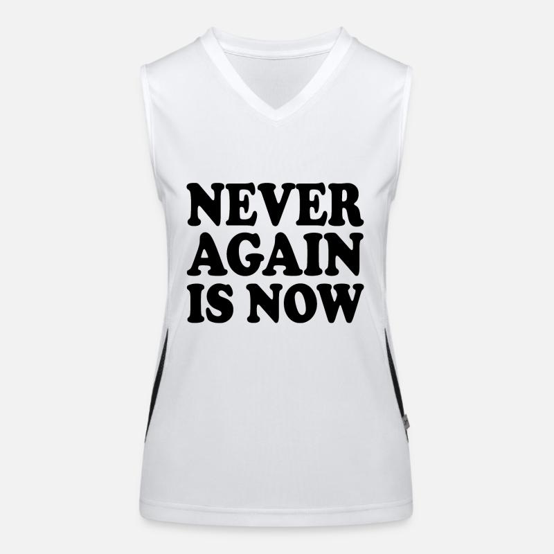 Never again is now Funktionelles Kontrast-Tank Top für Frauen