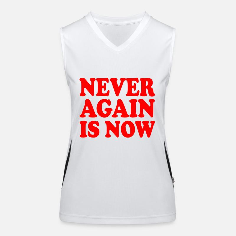 Never again is now Funktionelles Kontrast-Tank Top für Frauen
