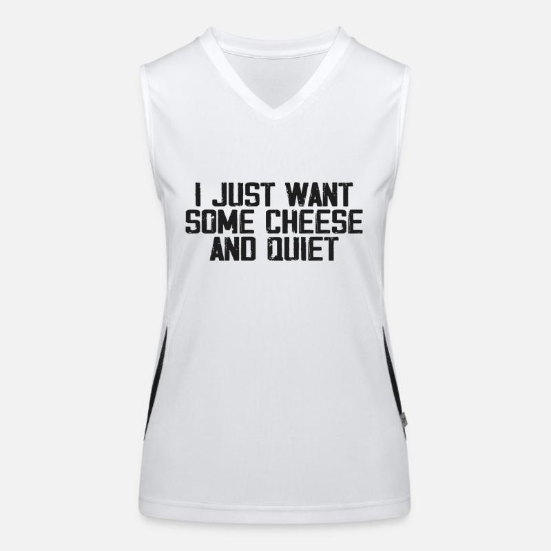 Ich will nur etwas Käse und Ruhe | Lustiger Cheezy Funktionelles Kontrast-Tank Top für Frauen