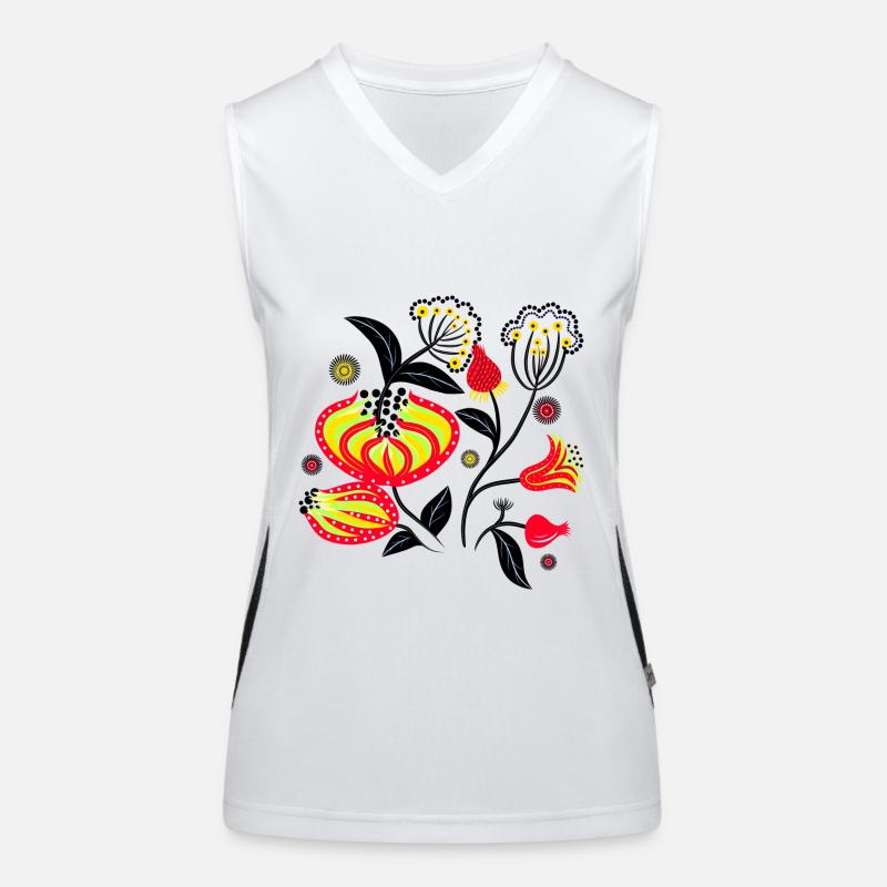 Bemalte Blumen Funktionelles Kontrast-Tank Top für Frauen