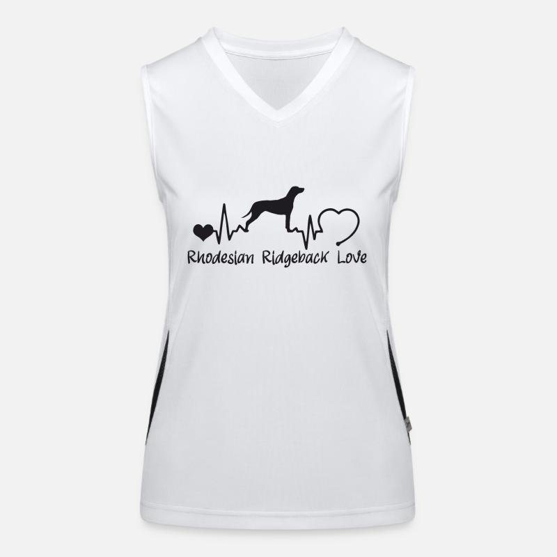 Rhodesian Ridgeback mit Herzschlag Funktionelles Kontrast-Tank Top für Frauen