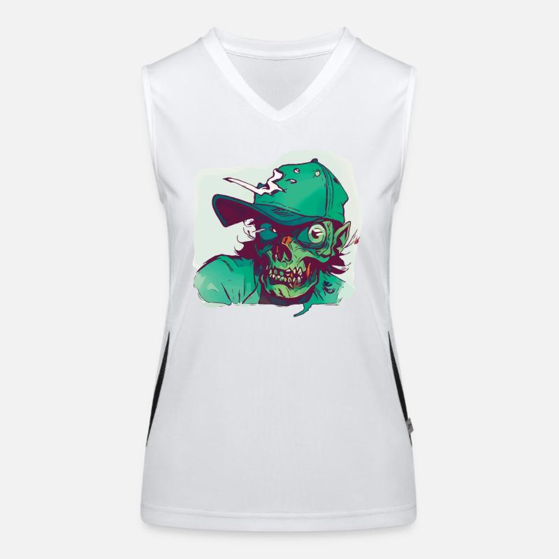 Zombie with Hat Women's Functional Contrast Tank Top