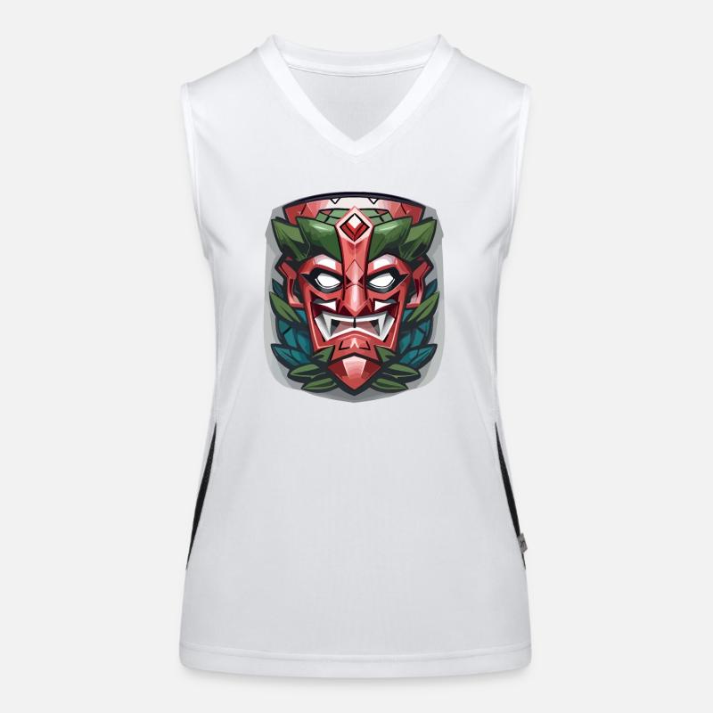 Masque Tiki maléfique Débardeur respirant contrasté Femme