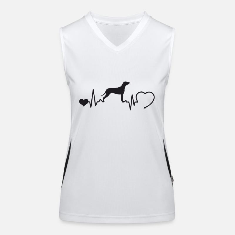 Rhodesian Ridgeback mit Herzschlag Funktionelles Kontrast-Tank Top für Frauen