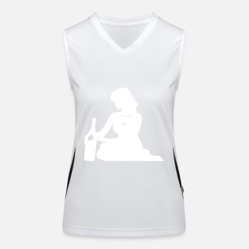 Silhouette Woman Drinking Women's Functional Contrast Tank Top