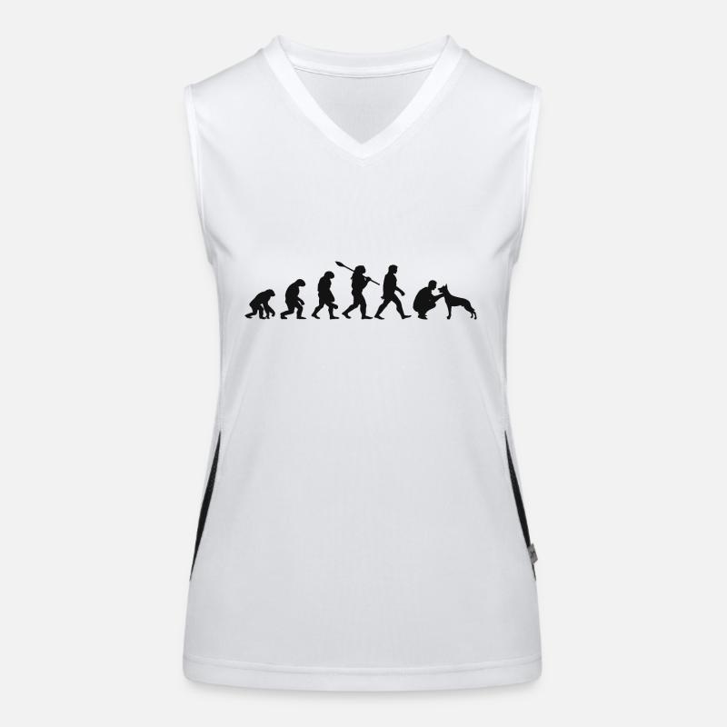 Evolution Lustiger Belgischer Schäferhund Malinois Funktionelles Kontrast-Tank Top für Frauen
