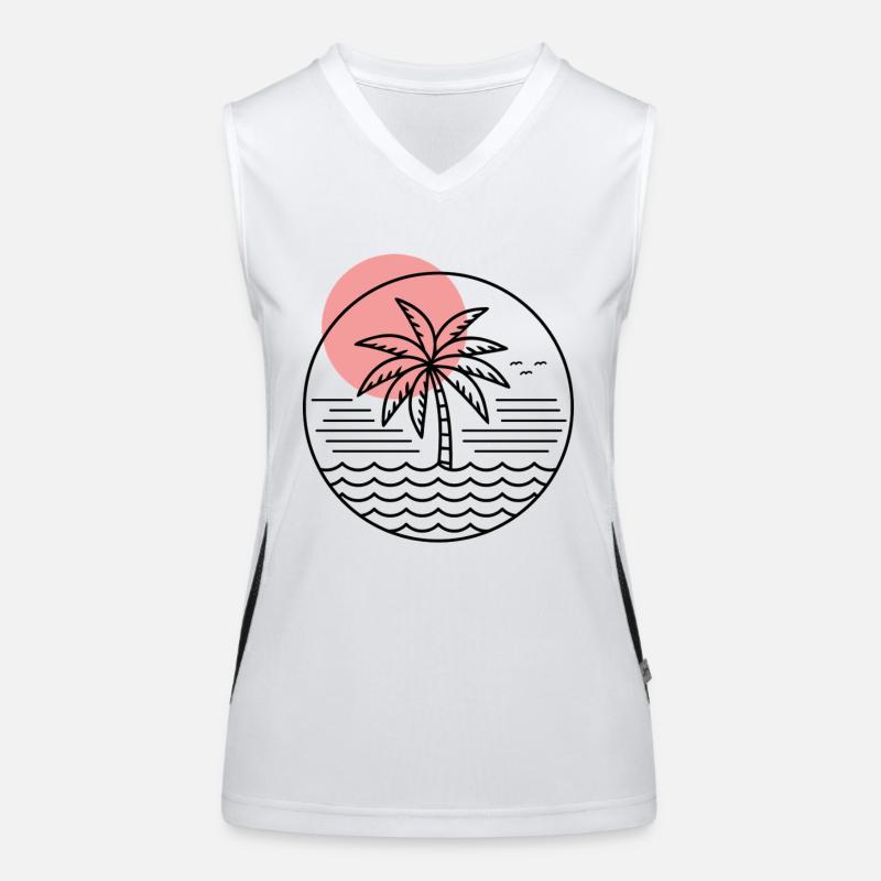 Palm Tree Circle Women's Functional Contrast Tank Top