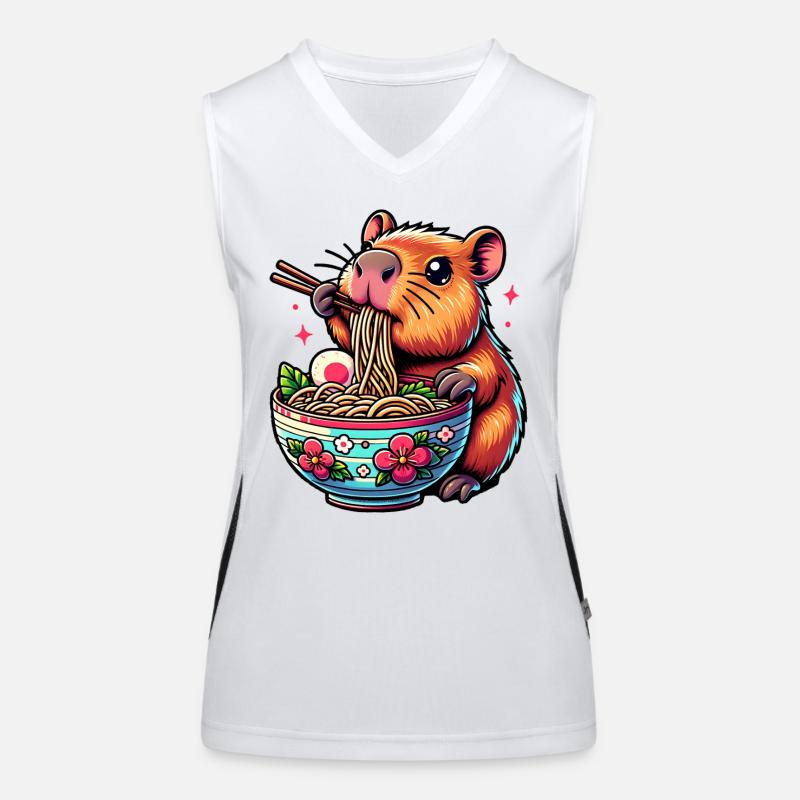 Süßes Kawaii Capybara Ramen Anime Funktionelles Kontrast-Tank Top für Frauen