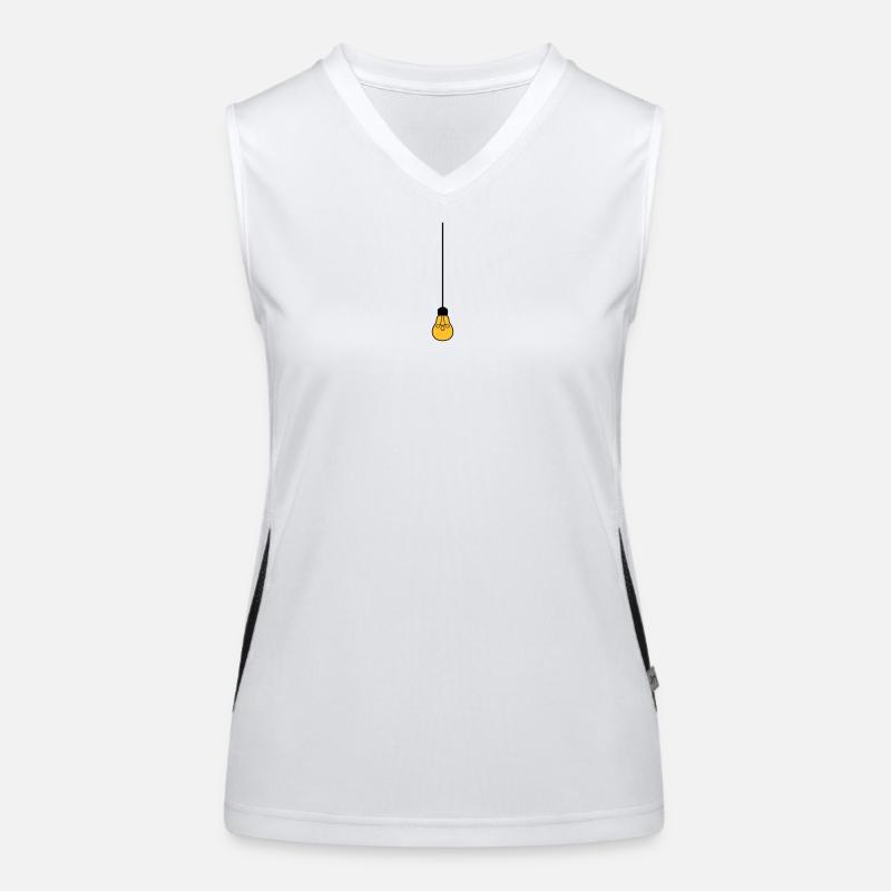 ceiling top cable hang light bulb light electricity id Women's Functional Contrast Tank Top