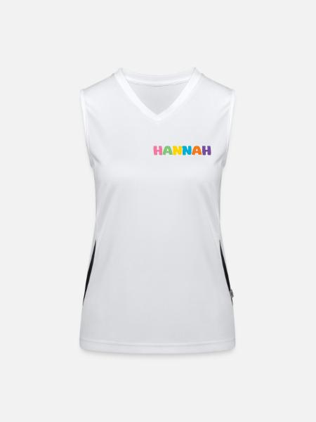 Name - Hannah - Funktionelles Kontrast-Tank Top für Frauen - Weiß/Schwarz - Vorne