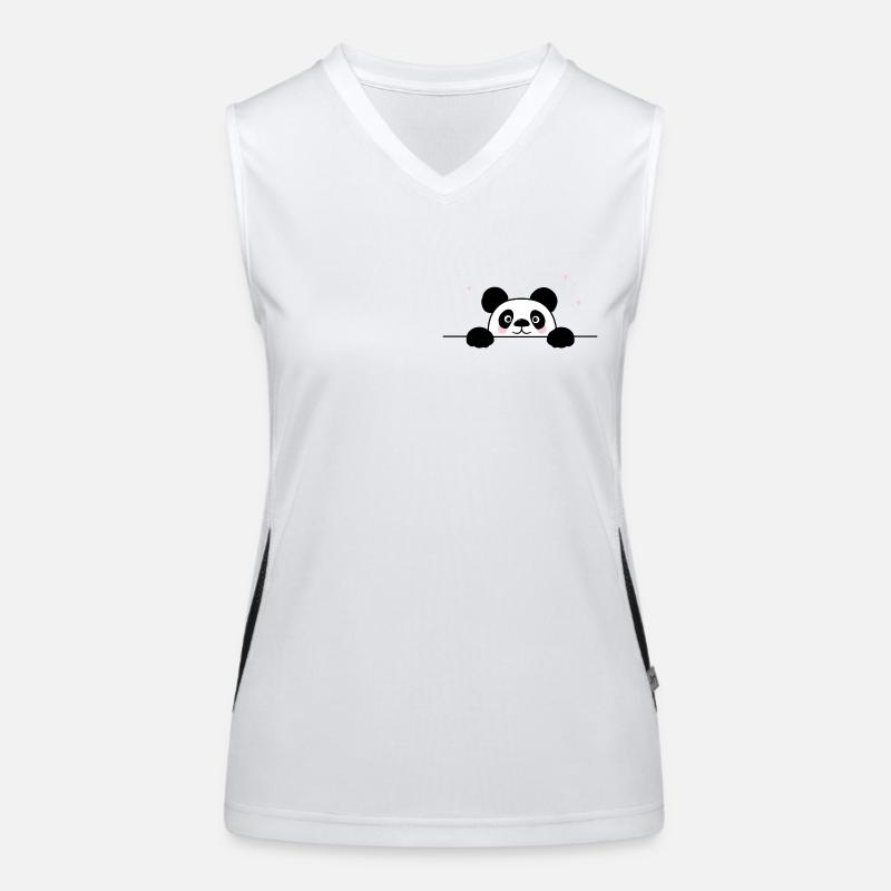 Lovable Panda mit Herzchen Funktionelles Kontrast-Tank Top für Frauen