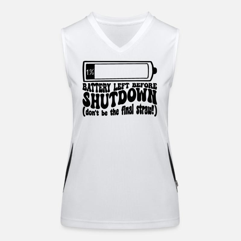 One percent battery before the shutdown Women's Functional Contrast Tank Top